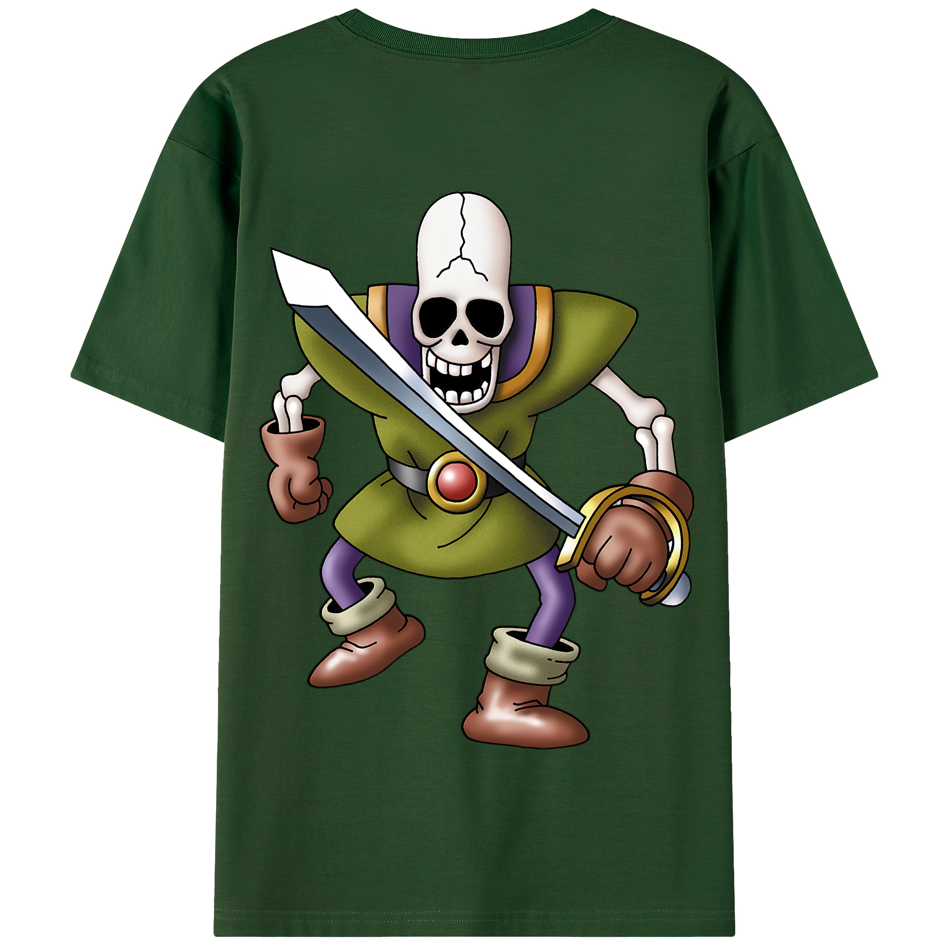 （画像用） ドラゴンクエスト Doragon Kuesuto Dragon Quest 綿100％半袖Tシャツ（背面プリント）
